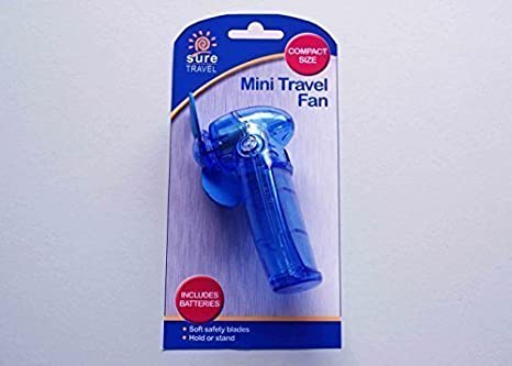 'Sure Travel' Compact Size Mini Travel Fan With Batteries